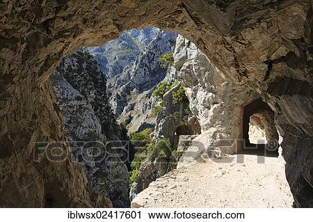 Hiking trail in Rio Cares Gorge, limestone massif of the Picos de Europa, hikers, Picos de Europa National Park, Cantabrian Mountains, Cantabria, Northern Spain, Spain, Europe, PublicGround, Europe View Large Photo Image Stock Image - Hiking trail in Rio Cares Gorge, limestone massif of the Picos de Europa, hikers, Picos de Europa National Park, Cantabrian Mountains, Cantabria, Northern Spain, Spain, Europe, PublicGround, Europe. Fotosearch