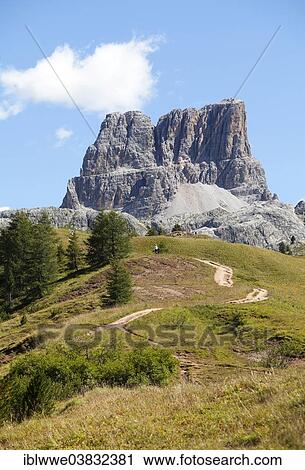 "Hiking trail, Monte Averau mountain, Falzarego Pass, Dolomites, Veneto region, province of Belluno, Italy, Europe" View Large Photo Image Stock Image - "Hiking trail, Monte Averau mountain, Falzarego Pass, Dolomites, Veneto region, province of Belluno, Italy, Europe". Fotosearch