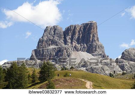 "Hiking trail, Monte Averau mountain, Falzarego Pass, Dolomites, Veneto region, province of Belluno, Italy, Europe" View Large Photo Image Stock Photo - "Hiking trail, Monte Averau mountain, Falzarego Pass, Dolomites, Veneto region, province of Belluno, Italy, Europe". Fotosearch
