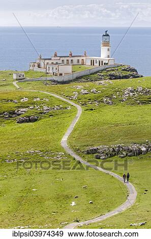 Stock Photo - "Hiking trail to Neist Point Lighthouse, Isle of Skye, Scotland, United Kingdom, Europe". Fotosearch