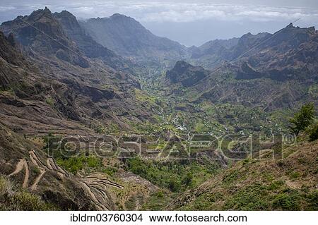 "Hiking trails on the steep slopes of the Paul Valley, Santo Antao island, Cape Verde, Africa" View Large Photo Image Picture - "Hiking trails on the steep slopes of the Paul Valley, Santo Antao island, Cape Verde, Africa". Fotosearch
