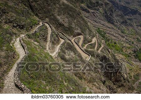 "Hiking trails on the steep slopes of the Paul Valley, Santo Antao island, Cape Verde, Africa" View Large Photo Image Stock Photography - "Hiking trails on the steep slopes of the Paul Valley, Santo Antao island, Cape Verde, Africa". Fotosearch