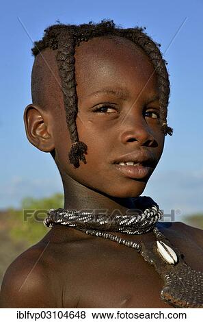 Stock Photo - "Himba girl, portrait, Omohanja, Kaokoland, Kunene, Namibia, Africa". Fotosearch