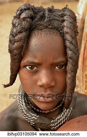 "Himba girl with typical hairstyle, Omuramba, Kaokoland, Kunene, Namibia, Africa" View Large Photo Image Picture - "Himba girl with typical hairstyle, Omuramba, Kaokoland, Kunene, Namibia, Africa". Fotosearch