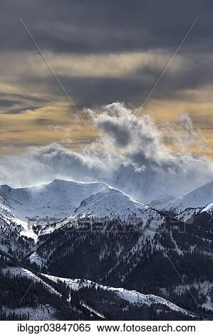Stock Photography - "Himmelkogel in the Seckau Alps, Niedere Tauern mountain range, rain clouds approaching, seen from Blaseneckgipfel mountain in the Eisenerzer Alpen mountains, Styria, Austria, Europe". Fotosearch
