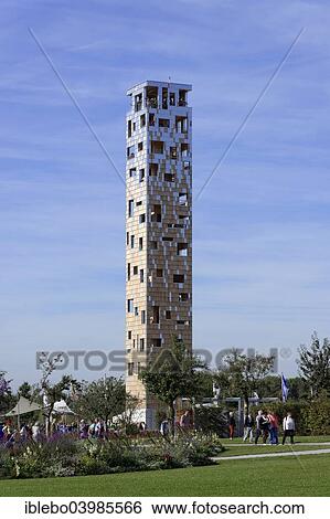Stock Photograph - "Himmelssturmer lookout tower, Landesgartenschau, State Garden Show 2014, Schwabisch Gmund, Baden Wurttemberg, Germany, Europe". Fotosearch