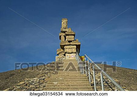 "Himmelstreppe or Stairway to heaven, sculpture made of concrete blocks, artist Herman Prigann on the Halde Rheinelbe heap, Gelsenkirchen, North Rhine-Westphalia, Germany, Europe" View Large Photo Image Picture - "Himmelstreppe or Stairway to heaven, sculpture made of concrete blocks, artist Herman Prigann on the Halde Rheinelbe heap, Gelsenkirchen, North Rhine-Westphalia, Germany, Europe". Fotosearch
