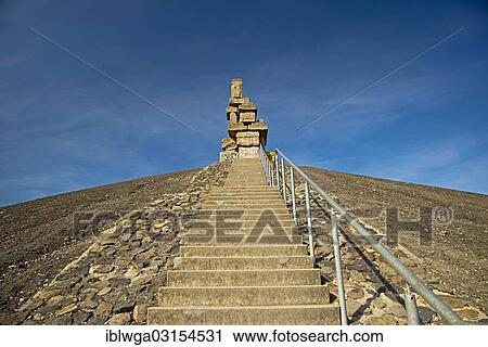"Himmelstreppe or Stairway to heaven, sculpture made of concrete blocks, artist Herman Prigann on the Halde Rheinelbe heap, Gelsenkirchen, North Rhine-Westphalia, Germany, Europe" View Large Photo Image Stock Image - "Himmelstreppe or Stairway to heaven, sculpture made of concrete blocks, artist Herman Prigann on the Halde Rheinelbe heap, Gelsenkirchen, North Rhine-Westphalia, Germany, Europe". Fotosearch