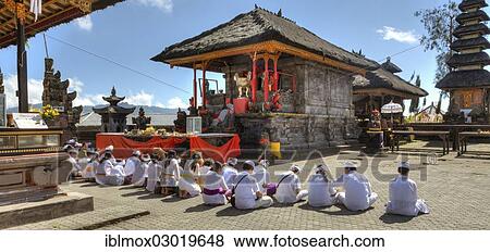 Stock Photo - "Hindu worshippers praying at Pura Ulun Danu Batur Temple, Batur, Bali, Indonesia, Asia". Fotosearch
