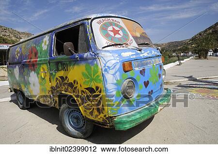 "Hippie van, Matala, Crete, Greece, Europe" View Large Photo Image Stock Image - "Hippie van, Matala, Crete, Greece, Europe". Fotosearch