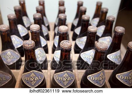 "Historic bottles of Trappist beer, Cistercian Abbey of Orval, Abbaye Notre-Dame d'Orval, Villers-devant-Orval, Wallonia, Belgium, Europe" View Large Photo Image Stock Photo - "Historic bottles of Trappist beer, Cistercian Abbey of Orval, Abbaye Notre-Dame d'Orval, Villers-devant-Orval, Wallonia, Belgium, Europe". Fotosearch
