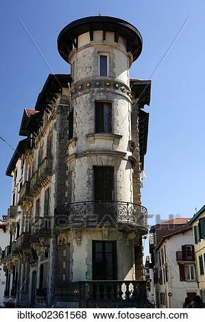 "Historic building, historic facade in Saint-Jean-de-Luz, in Basque: Donibane Lohizune, Pyrenees, Aquitaine region, Pyrenees-Atlantiques department, France, Europe" View Large Photo Image Stock Photo - "Historic building, historic facade in Saint-Jean-de-Luz, in Basque: Donibane Lohizune, Pyrenees, Aquitaine region, Pyrenees-Atlantiques department, France, Europe". Fotosearch