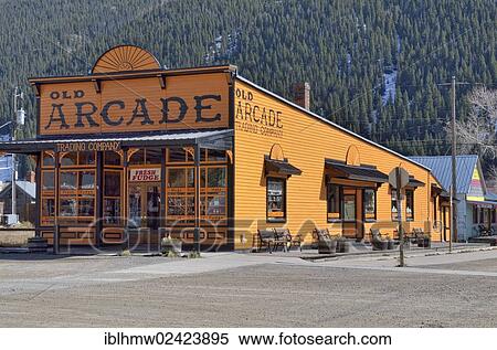 Historic building, shop, silver mining town of Silverton, Colorado, USA View Large Photo Image Stock Photography - Historic building, shop, silver mining town of Silverton, Colorado, USA. Fotosearch