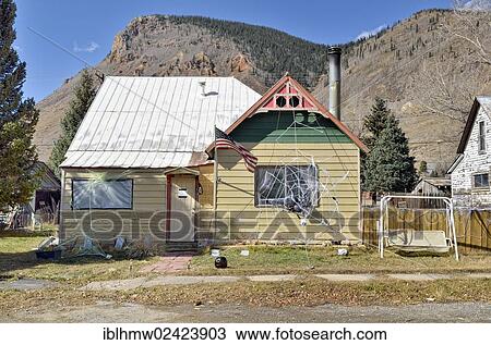 Historic Building With Halloween Decoration Silver Mining Town Of