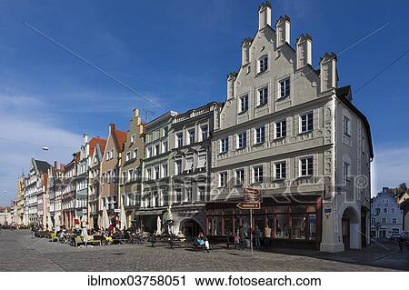 "Historic buildings and pedestrian zone, historic center, Landshut, Lower Bavaria, Bavaria, Germany, Europe" View Large Photo Image Stock Image - "Historic buildings and pedestrian zone, historic center, Landshut, Lower Bavaria, Bavaria, Germany, Europe". Fotosearch