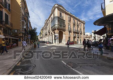Historic buildings, Carrer del Palau Reial, historic town centre, Palma de Majorca, Majorca, Balearic Islands, Spain, Europe View Large Photo Image Stock Photo - Historic buildings, Carrer del Palau Reial, historic town centre, Palma de Majorca, Majorca, Balearic Islands, Spain, Europe. Fotosearch
