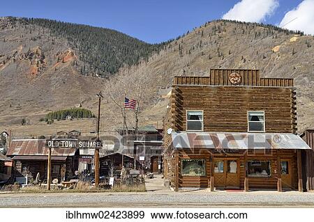 Stock Photo - Historic buildings, Old Town Square, Silverton, Colorado, USA. Fotosearch