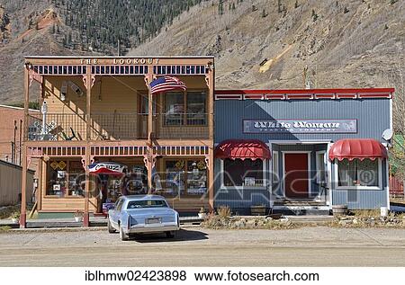 Stock Photo - Historic buildings, silver mining town of Silverton, Colorado, USA. Fotosearch