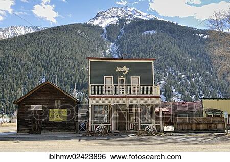 Stock Photograph - Historic buildings, the prison and the bakery, silver mining town of Silverton, Colorado, USA. Fotosearch
