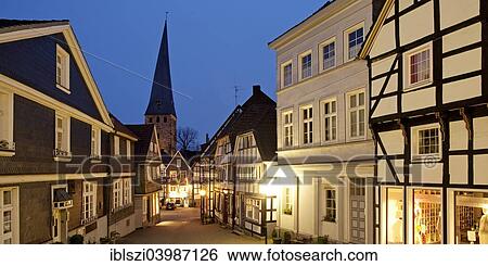 "Historic centre at dusk, Hattingen, Ruhr district, North Rhine-Westphalia, Germany, Europe" View Large Photo Image Stock Photograph - "Historic centre at dusk, Hattingen, Ruhr district, North Rhine-Westphalia, Germany, Europe". Fotosearch