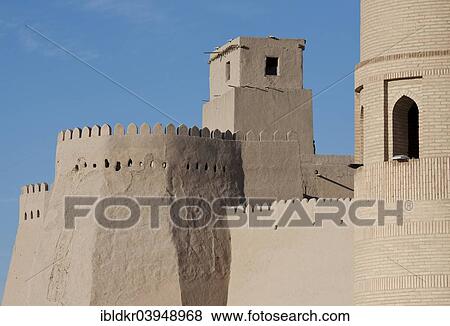 Stock Photo - "Historic centre of Khiva, Xiva, Silk Route, Xorazm Province, Uzbekistan, Asia". Fotosearch
