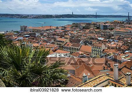 "Historic centre of Lisbon and the Tagus river, from Sao Jorge Castle, Lisbon, Portugal, Europe" View Large Photo Image Stock Photo - "Historic centre of Lisbon and the Tagus river, from Sao Jorge Castle, Lisbon, Portugal, Europe". Fotosearch