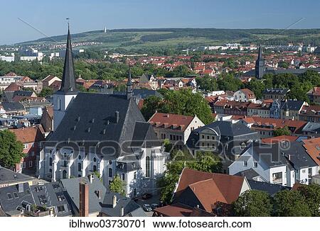 "Historic centre of Weimar with Herderkirche Church, Jakobskirche Church and the Ettersberg hill at back, historic center, Weimar, Thuringia, Germany, Europe" View Large Photo Image Stock Image - "Historic centre of Weimar with Herderkirche Church, Jakobskirche Church and the Ettersberg hill at back, historic center, Weimar, Thuringia, Germany, Europe". Fotosearch