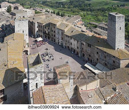 "Historic centre, Piazza della Cisterna with towers, San Gimignano, Tuscany, Italy, Europe" View Large Photo Image Picture - "Historic centre, Piazza della Cisterna with towers, San Gimignano, Tuscany, Italy, Europe". Fotosearch