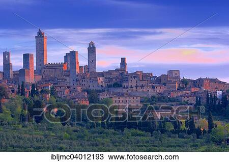 Stock Image - "Historic centre, UNESCO World Heritage, San Gimignano, Siena province, Tuscany, Italy, Europe". Fotosearch