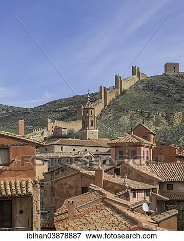 "Historic centre with a part of the city walls of Albarracin, Aragon, Spain, Europe" View Large Photo Image Stock Photo - "Historic centre with a part of the city walls of Albarracin, Aragon, Spain, Europe". Fotosearch