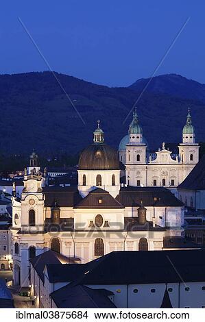 "Historic centre with Collegiate Church and Salzburg Cathedral, Salzburg, Salzburg State, Austria, Europe" View Large Photo Image Picture - "Historic centre with Collegiate Church and Salzburg Cathedral, Salzburg, Salzburg State, Austria, Europe". Fotosearch