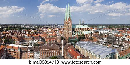 "Historic centre with Marienkirche church and the Town Hall, Lubeck, Schleswig-Holstein, Germany, Europe" View Large Photo Image Stock Photo - "Historic centre with Marienkirche church and the Town Hall, Lubeck, Schleswig-Holstein, Germany, Europe". Fotosearch