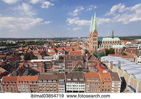 "Historic centre with Marienkirche church and the Town Hall, Lubeck, Schleswig-Holstein, Germany, Europe" View Large Photo Image Stock Photo - "Historic centre with Marienkirche church and the Town Hall, Lubeck, Schleswig-Holstein, Germany, Europe". Fotosearch