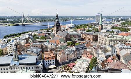 "Historic centre with Riga Cathedral, Vansu Bridge and the Daugava river or Western Dvina, Riga, Latvia, Europe" View Large Photo Image Stock Photo - "Historic centre with Riga Cathedral, Vansu Bridge and the Daugava river or Western Dvina, Riga, Latvia, Europe". Fotosearch