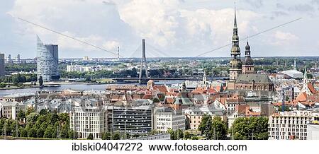 "Historic centre with St. Peter's Church, Cathedral, Vansu-Bridge and high-rise building of Swedbank, Riga, Latvia, Europe" View Large Photo Image Stock Image - "Historic centre with St. Peter's Church, Cathedral, Vansu-Bridge and high-rise building of Swedbank, Riga, Latvia, Europe". Fotosearch
