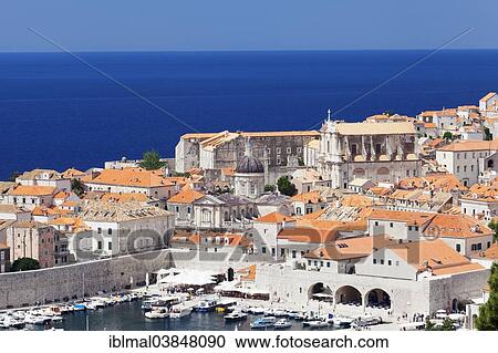 "Historic centre with the Old Harbour, Dubrovnik Cathedral, Velika Gospa or Assumption Cathedral and the Church of Saint Ignatius, Dubrovnik, Dalmatia, Croatia, Europe" View Large Photo Image Stock Image - "Historic centre with the Old Harbour, Dubrovnik Cathedral, Velika Gospa or Assumption Cathedral and the Church of Saint Ignatius, Dubrovnik, Dalmatia, Croatia, Europe". Fotosearch