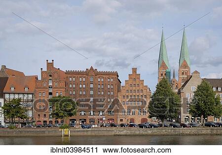 "Historic centre with the Marzipan-Speicher warehouse on Untertrave or Trave River, Lubeck, Schleswig-Holstein, Germany, Europe" View Large Photo Image Stock Image - "Historic centre with the Marzipan-Speicher warehouse on Untertrave or Trave River, Lubeck, Schleswig-Holstein, Germany, Europe". Fotosearch