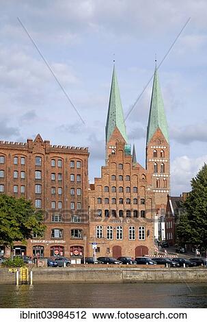 "Historic centre with the Marzipan-Speicher warehouse on Untertrave or Trave River, Lubeck, Schleswig-Holstein, Germany, Europe" View Large Photo Image Stock Image - "Historic centre with the Marzipan-Speicher warehouse on Untertrave or Trave River, Lubeck, Schleswig-Holstein, Germany, Europe". Fotosearch