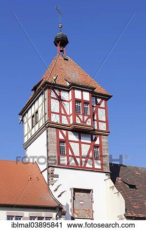 Stock Image - "Historic city gate, Braunlingen, Black Forest, Baden-Wurttemberg, Germany, Europe". Fotosearch