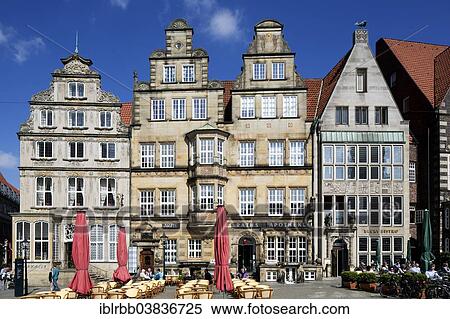 Stock Photography - "Historic commercial buildings, Markt square, Bremen, Germany, Europe". Fotosearch