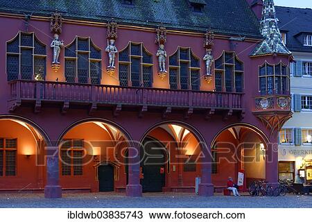 Stock Image - "Historic department store, 1520 - 1521, Munsterplatz square, Freiburg im Breisgau, Baden-Wurttemberg, Germany, Europe". Fotosearch