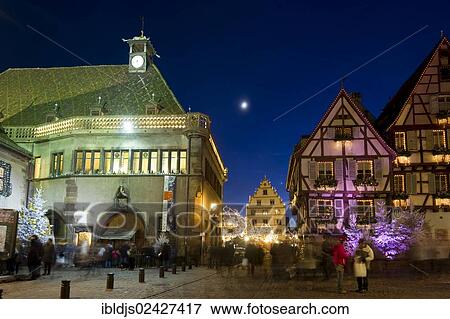 Stock Photo - "Historic district of Colmar with Christmas decorations, Alsace, France, Europe". Fotosearch