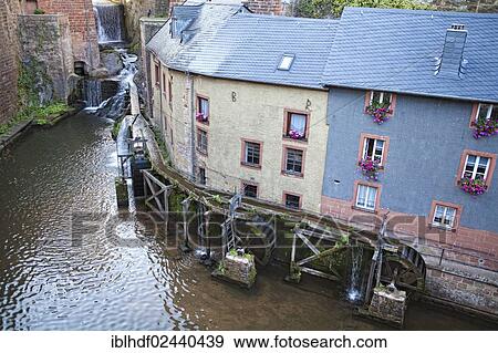"Historic district of Saarburg, Hackenberger Muehle mill museum, watermills, Leukbach waterfall, Rhineland-Palatinate, Germany, Europe, PublicGround, Europe" View Large Photo Image Stock Photo - "Historic district of Saarburg, Hackenberger Muehle mill museum, watermills, Leukbach waterfall, Rhineland-Palatinate, Germany, Europe, PublicGround, Europe". Fotosearch