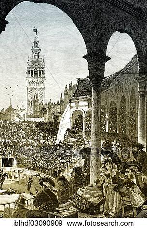 "Historic drawing, bullfight in Seville, 19th Century, Seville, Andalusia, Spain, Europe" View Large Photo Image Stock Photo - "Historic drawing, bullfight in Seville, 19th Century, Seville, Andalusia, Spain, Europe". Fotosearch