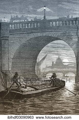"Historic drawing, nightly boat trip on the River Thames, Waterloo Bridge, London, 19th Century, London, London region, England, United Kingdom, Europe" View Large Photo Image Stock Image - "Historic drawing, nightly boat trip on the River Thames, Waterloo Bridge, London, 19th Century, London, London region, England, United Kingdom, Europe". Fotosearch