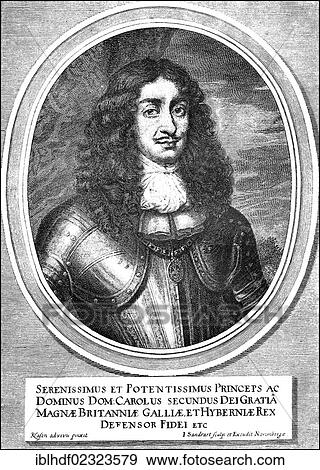 "Historic drawing, portrait of Charles II, 1630 - 1685, King of England, Scotland and Ireland" View Large Photo Image Stock Photo - "Historic drawing, portrait of Charles II, 1630 - 1685, King of England, Scotland and Ireland". Fotosearch