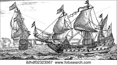 "Historic drawing, sea battle during the First Anglo-Dutch naval war, 1652 - 1653" View Large Photo Image Stock Photo - "Historic drawing, sea battle during the First Anglo-Dutch naval war, 1652 - 1653". Fotosearch