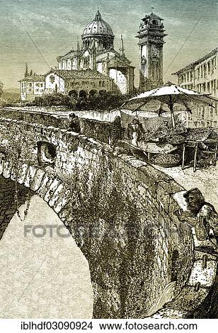 "Historic drawing, St. Peter's Bridge or Ponte Pietra over the Adige river with the church of San Giorgio, 19th Century, verona, Veneto Region, Italy, Europe" View Large Photo Image Picture - "Historic drawing, St. Peter's Bridge or Ponte Pietra over the Adige river with the church of San Giorgio, 19th Century, verona, Veneto Region, Italy, Europe". Fotosearch
