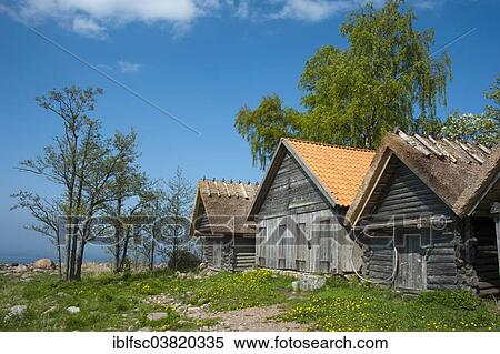 Stock Photography - "Historic fishing huts, Altja, Lahemaa National Park, Estonia, Baltic States, Europe". Fotosearch