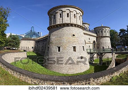 "Historic Fort Thuengen or Draei Eechelen and the museum building of Musee d'Art Moderne Grand-Duc Jean, Mudam or Pei Museum, European quarter, Kirchberg plateau, Luxembourg City, Europe, PublicGround" View Large Photo Image Stock Image - "Historic Fort Thuengen or Draei Eechelen and the museum building of Musee d'Art Moderne Grand-Duc Jean, Mudam or Pei Museum, European quarter, Kirchberg plateau, Luxembourg City, Europe, PublicGround". Fotosearch